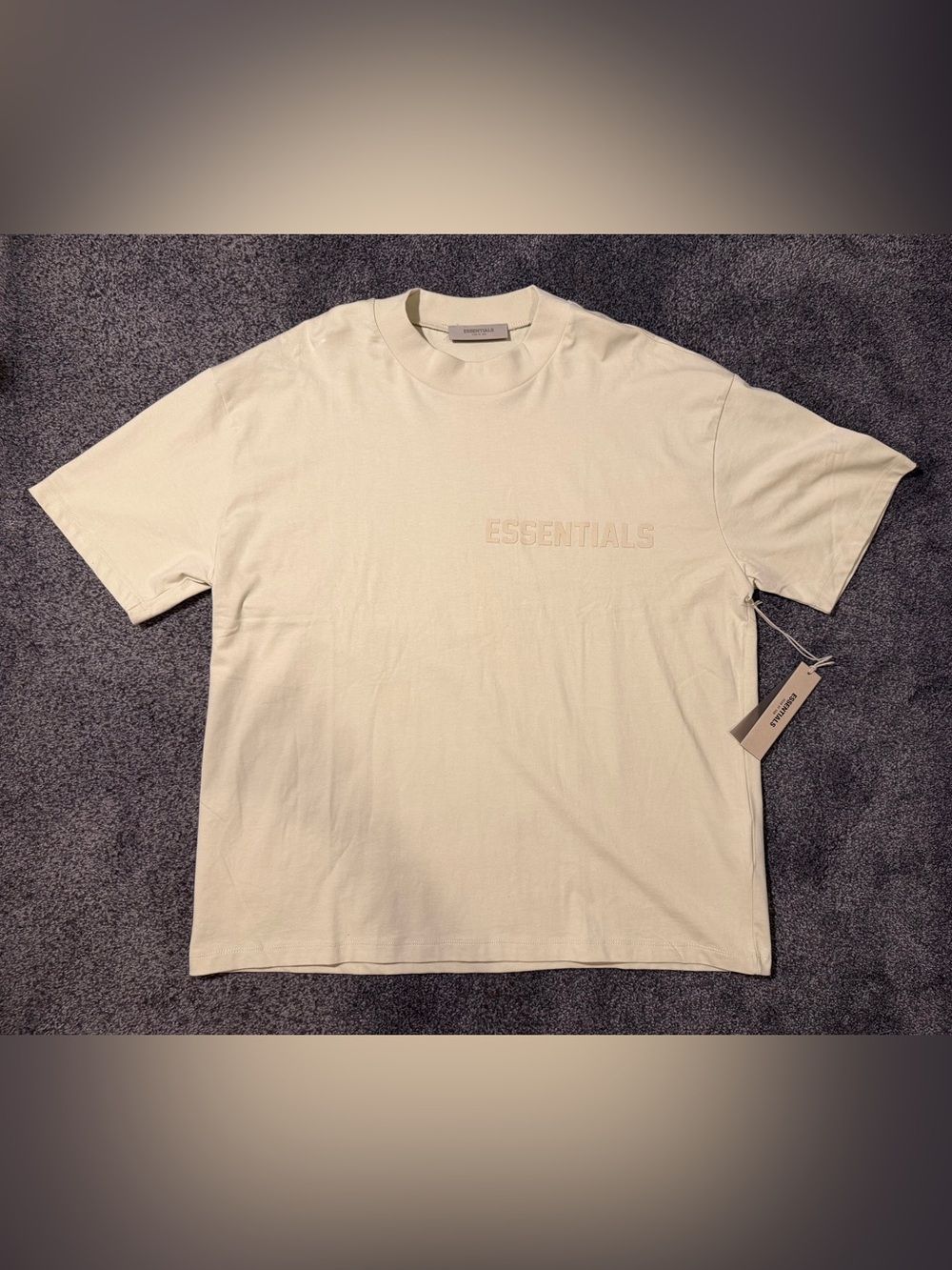 Fear of God Cream ESSENTIALS Tonal Logo Short Sleeve Tee D-26